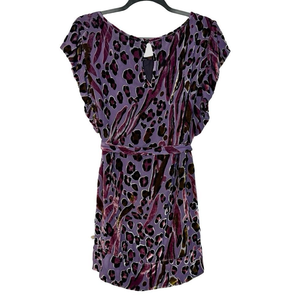 Seventy Two Changes Purple Burnout Velvet‎ Silk Blend Dress 6